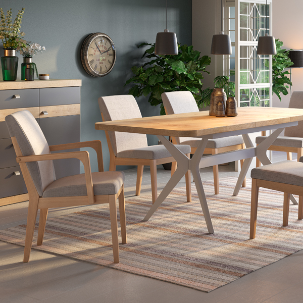 Komplet stol na razvlačenje Davos 160(210)x90 i stolice Davos